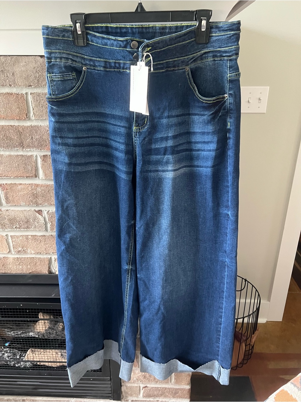Wide Leg Women’s Jeans - Dark Blue - Picture 1 of 3